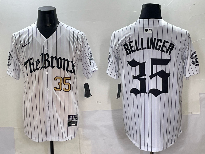 Men New York Yankees #35 Bellinger White Nike  2025 MLB Jersey style 032